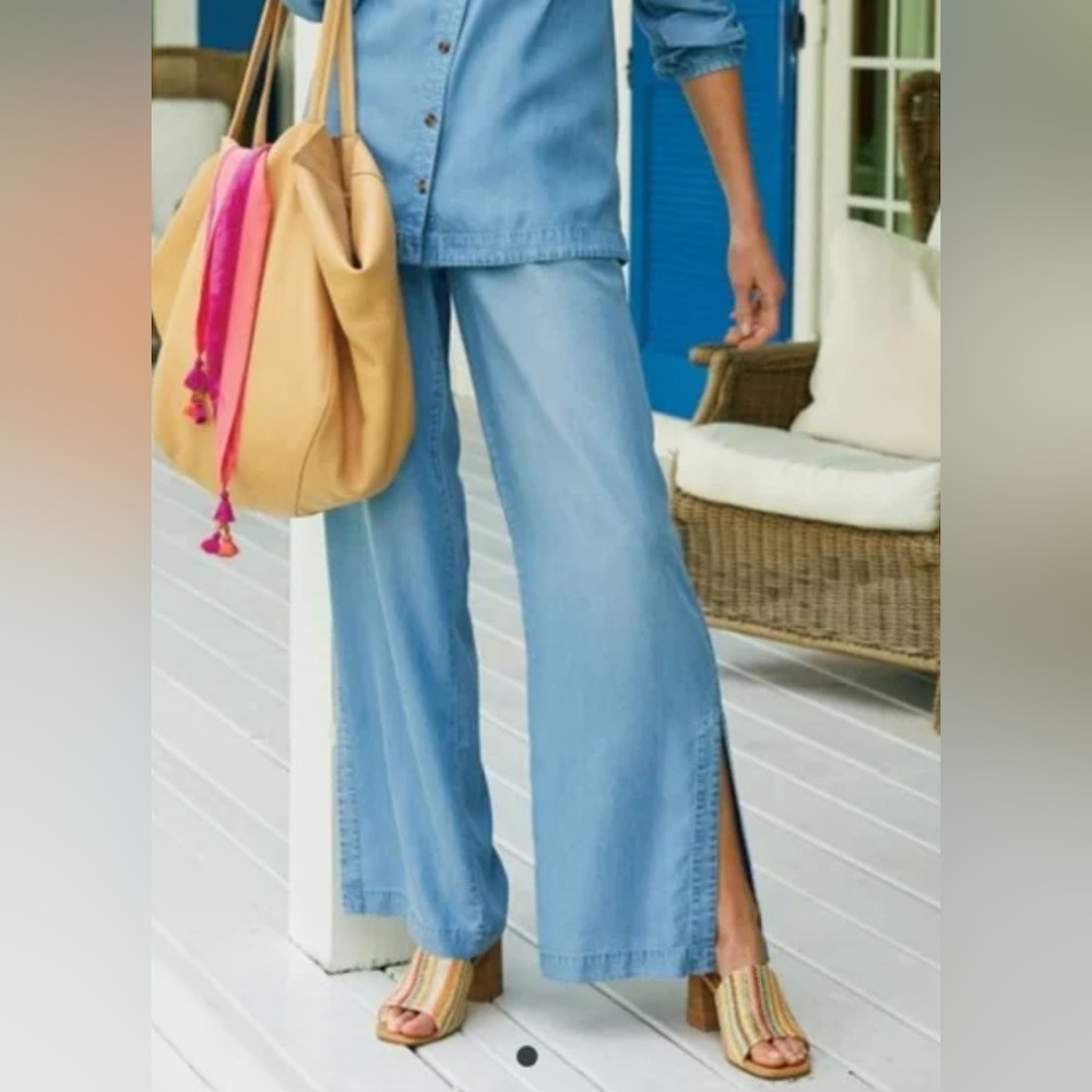 Soft Surroundings Light Blue Wide Leg Pants